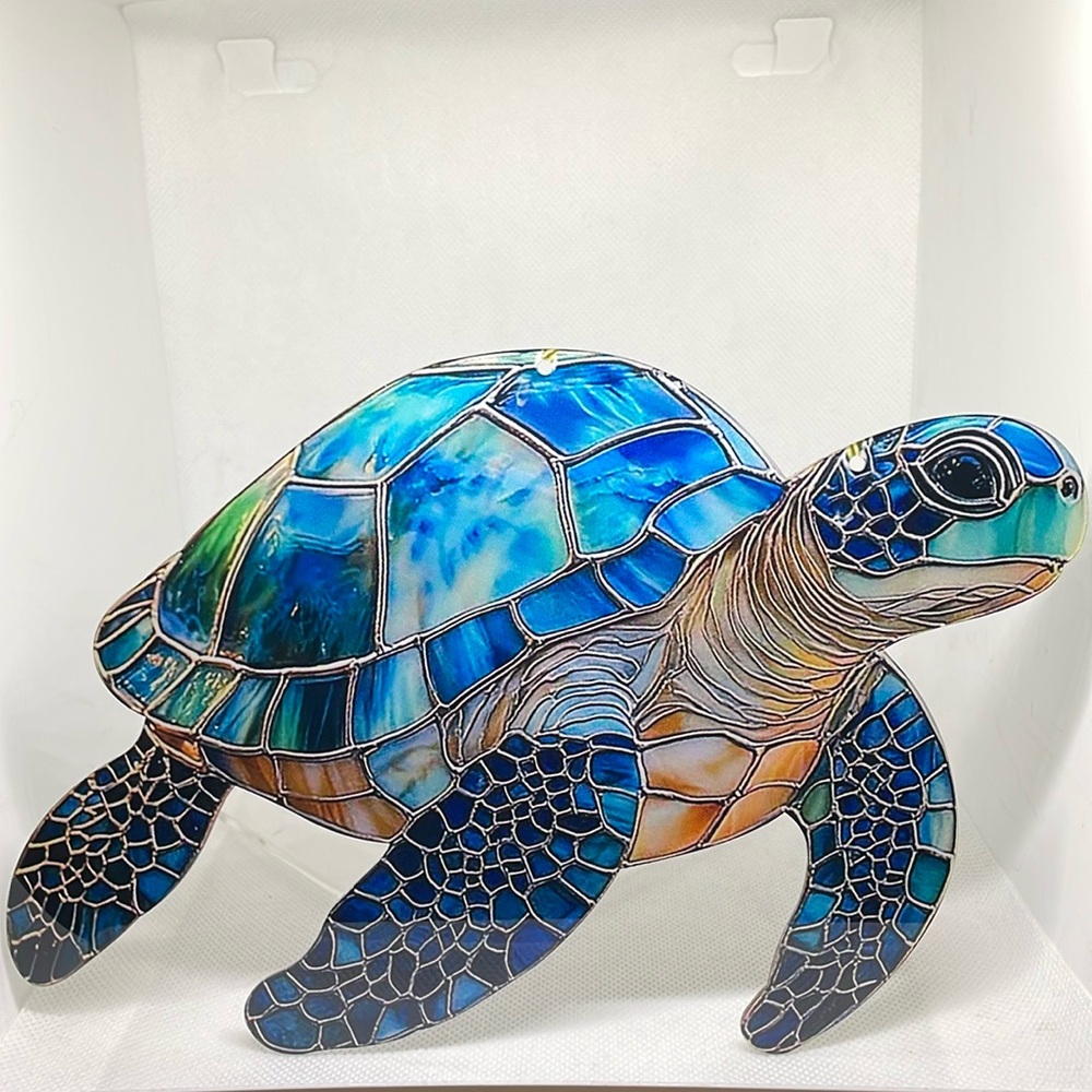 Acrylic Suncatcher Blue Sea Turtle Decorative Cottage Cabin Home Decor New